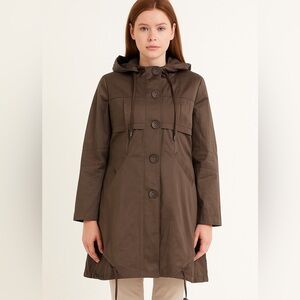 NWT FUMBLIN JOY Brown Hooded detailed coat size S.
